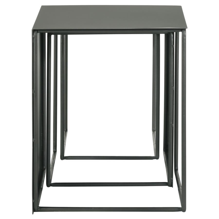 Imez - 3-Piece Rectangular Metal Nesting Table - Grey