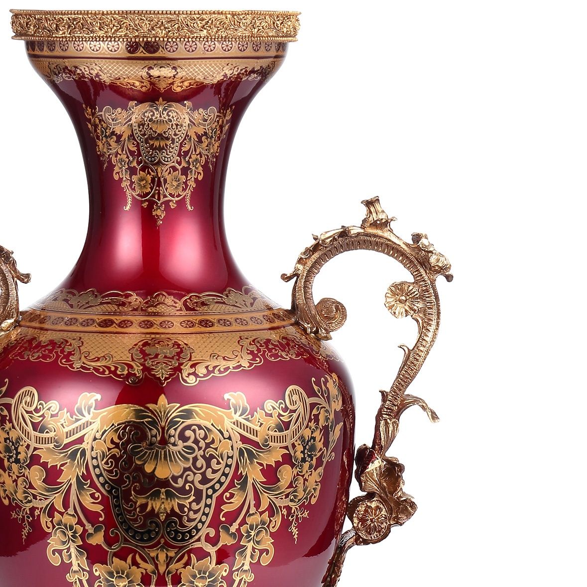 HD-6028 - Vase - Red / Gold