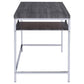 Kravitz - Rectangular Writing Desk - Weathered Gray And Chrome