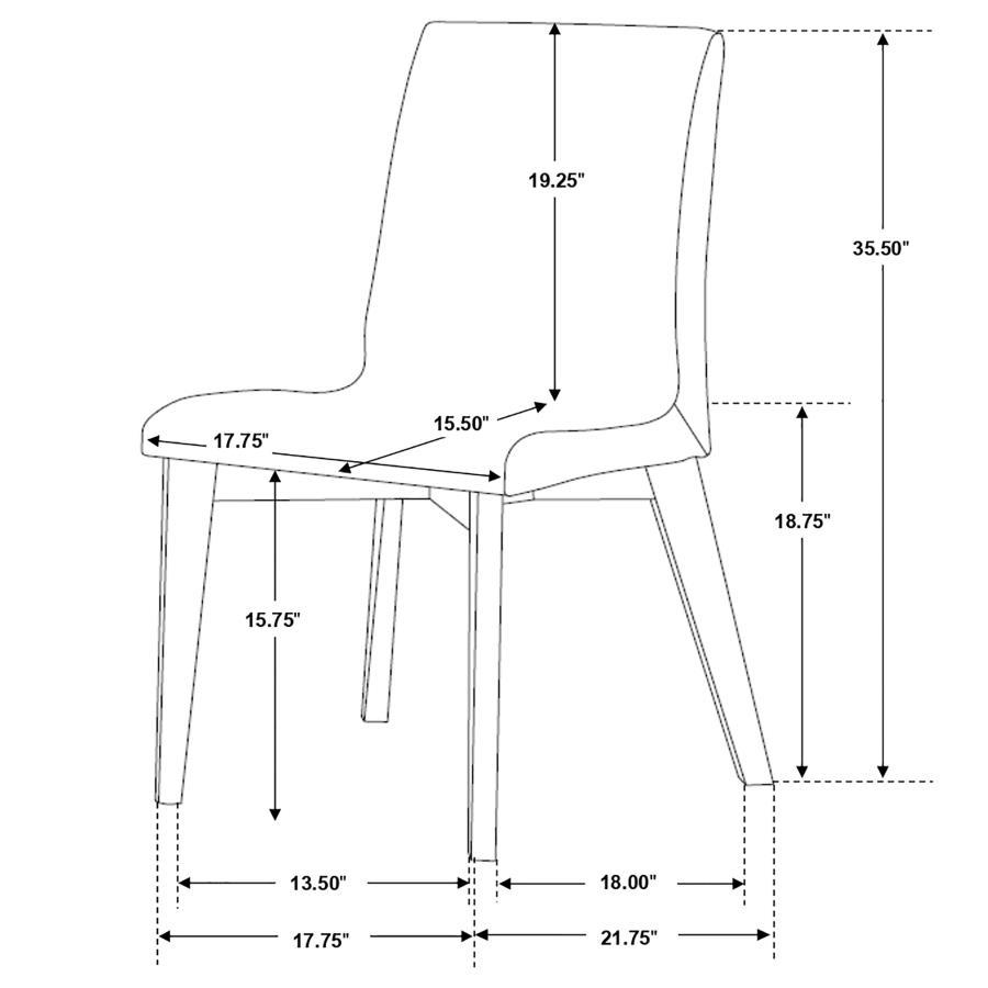 Redbridge - Upholstered Side Chairs (Set of 2) - Gray And Natural Walnut