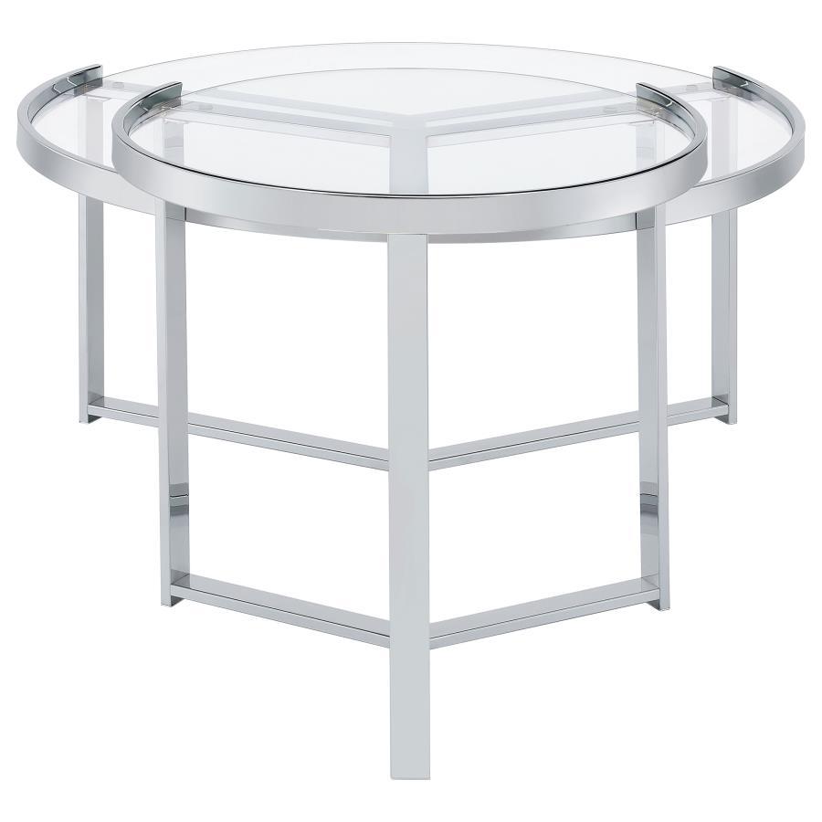 Delia - 2 Piece Round Glass Top Nesting Coffee Table