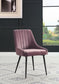Caspian - Side Chair (Set of 2) - Pink Fabric & Black Finish