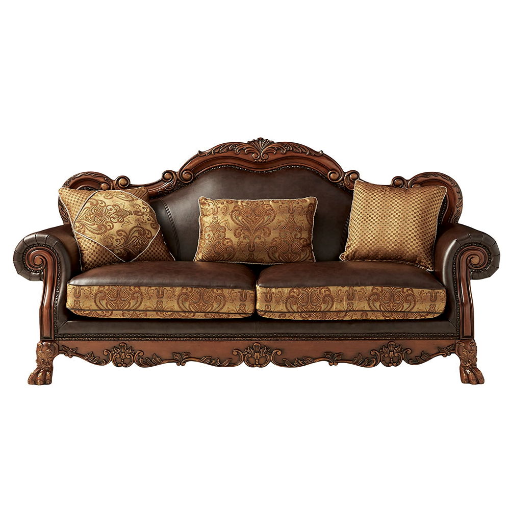 Dresden - Sofa - Bone PU & Gold Patina