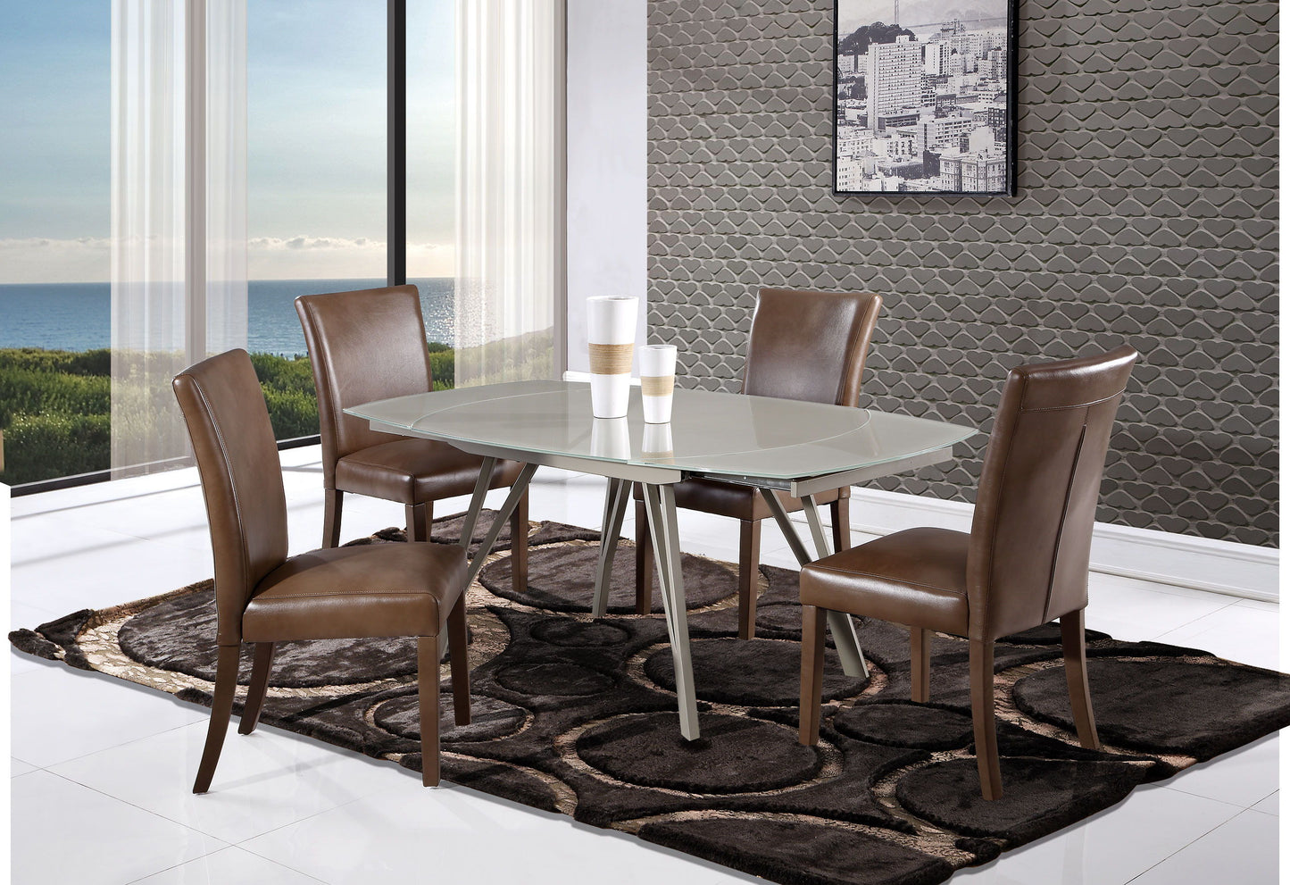 D6188 - PU Dining Chair - Brown