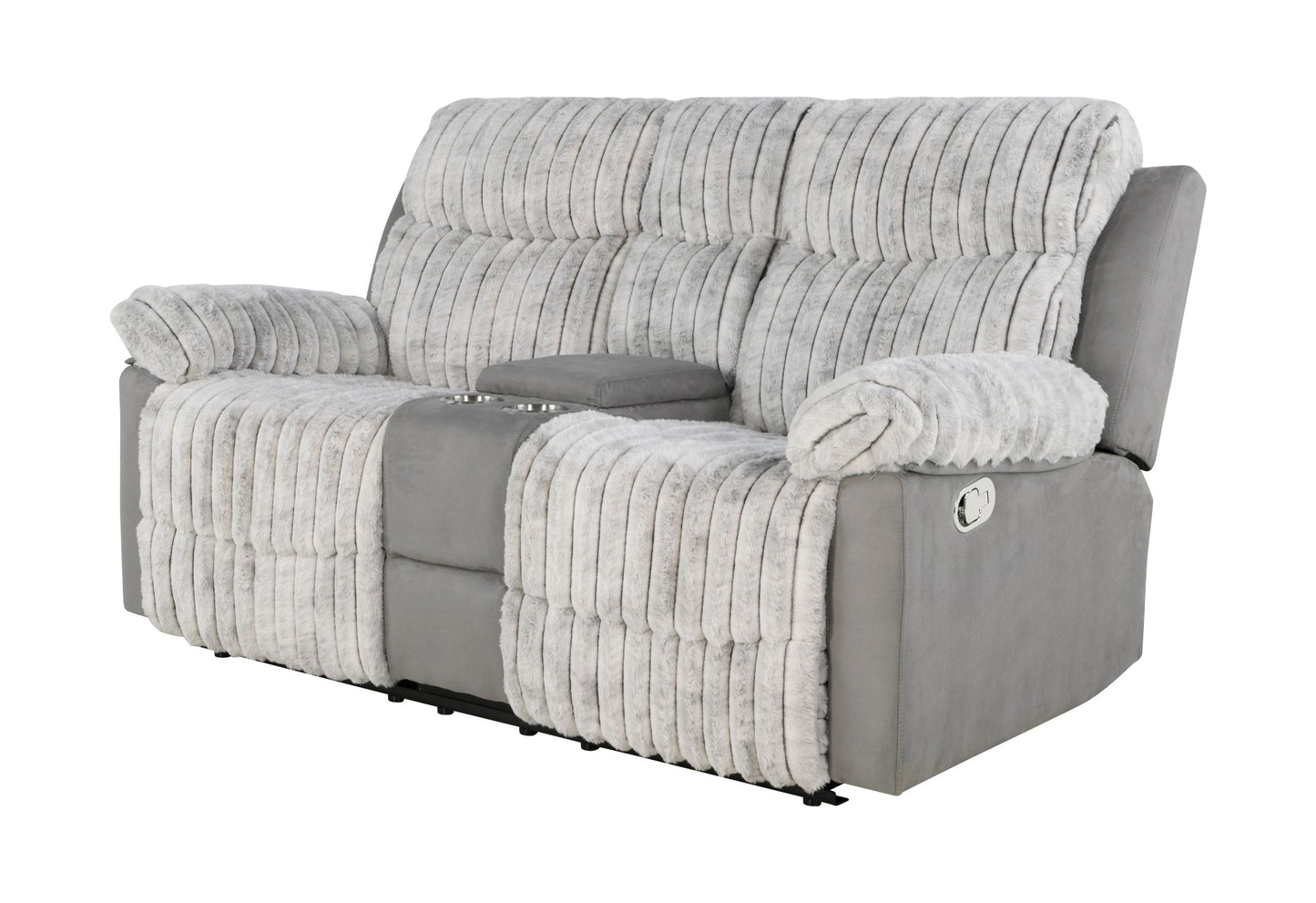 U6028 - Console Reclining Loveseat - Gray