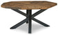 Haileeton - Brown / Black - Oval Cocktail Table