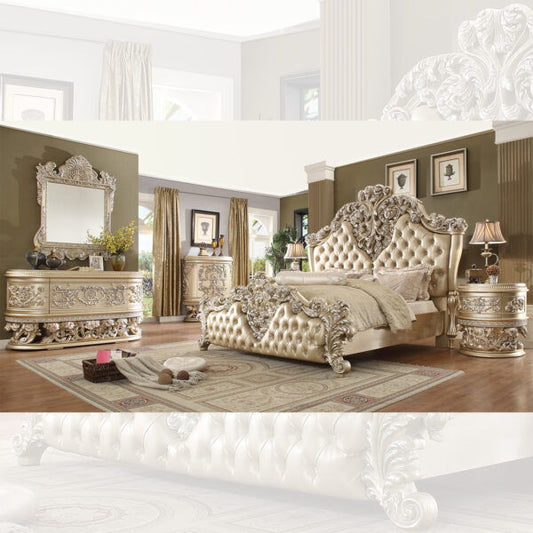 HD-8022 - 5 Piece California King Bedroom Set - Champagne