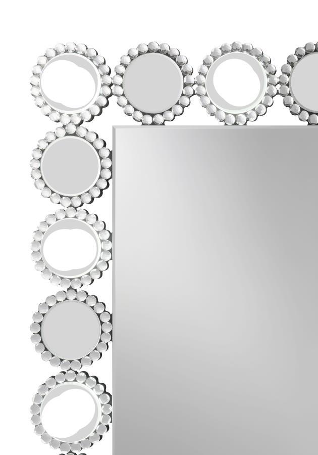 Aghes - Rectangular Table - Mirror With Led Lighting Mirror - Silver