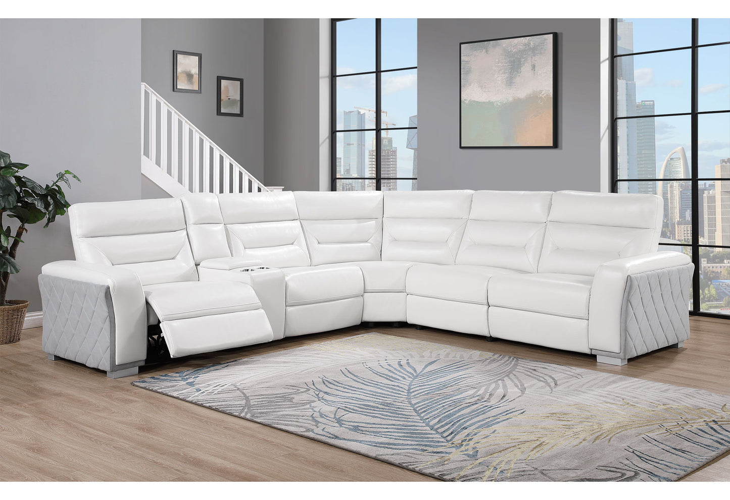 U2682 - Sectional - Blanche Wht / Gry