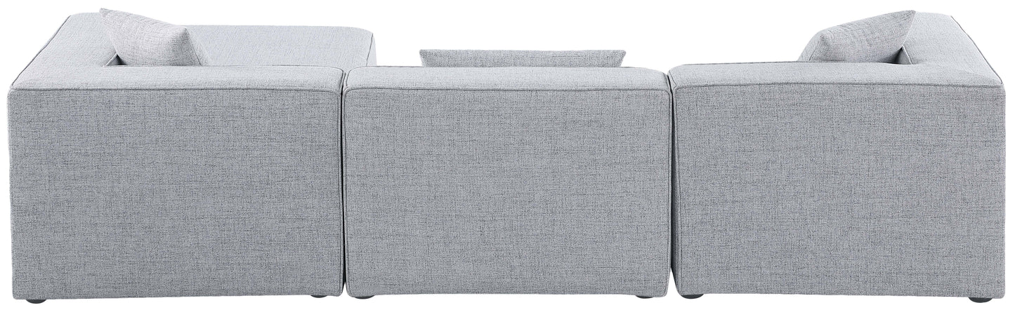 Cube - Modular Sectional 4 Piece - Gray - Fabric