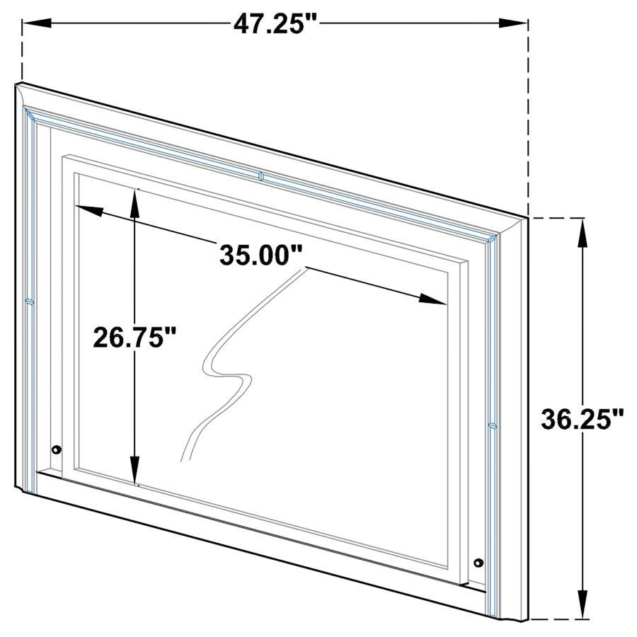 Veronica - Dresser Mirror - Light Silver