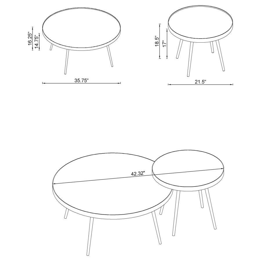 Kaelyn - 2 Piece Mirror Top Nesting Coffee Table