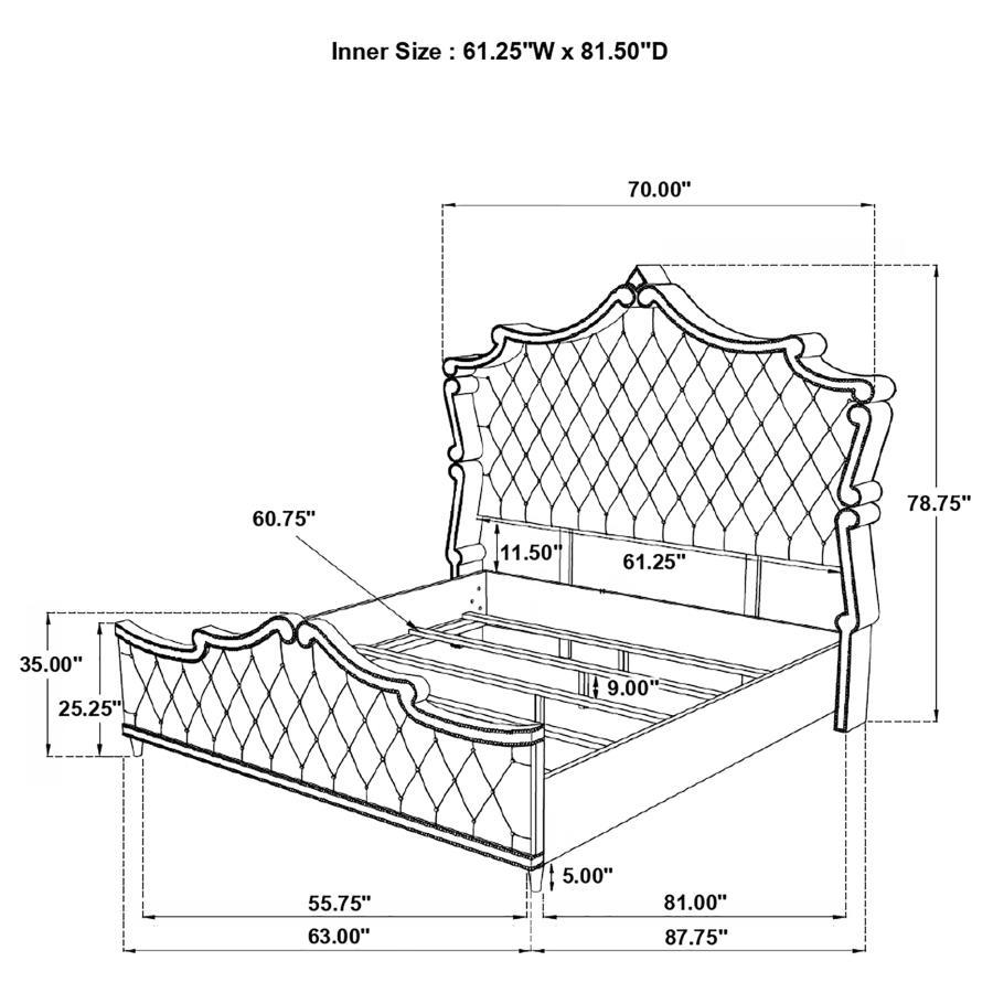 Antonella - Upholstered Panel Bed