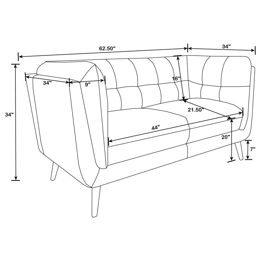 Thatcher - Upholstered Tuxedo Arm Sofa Set