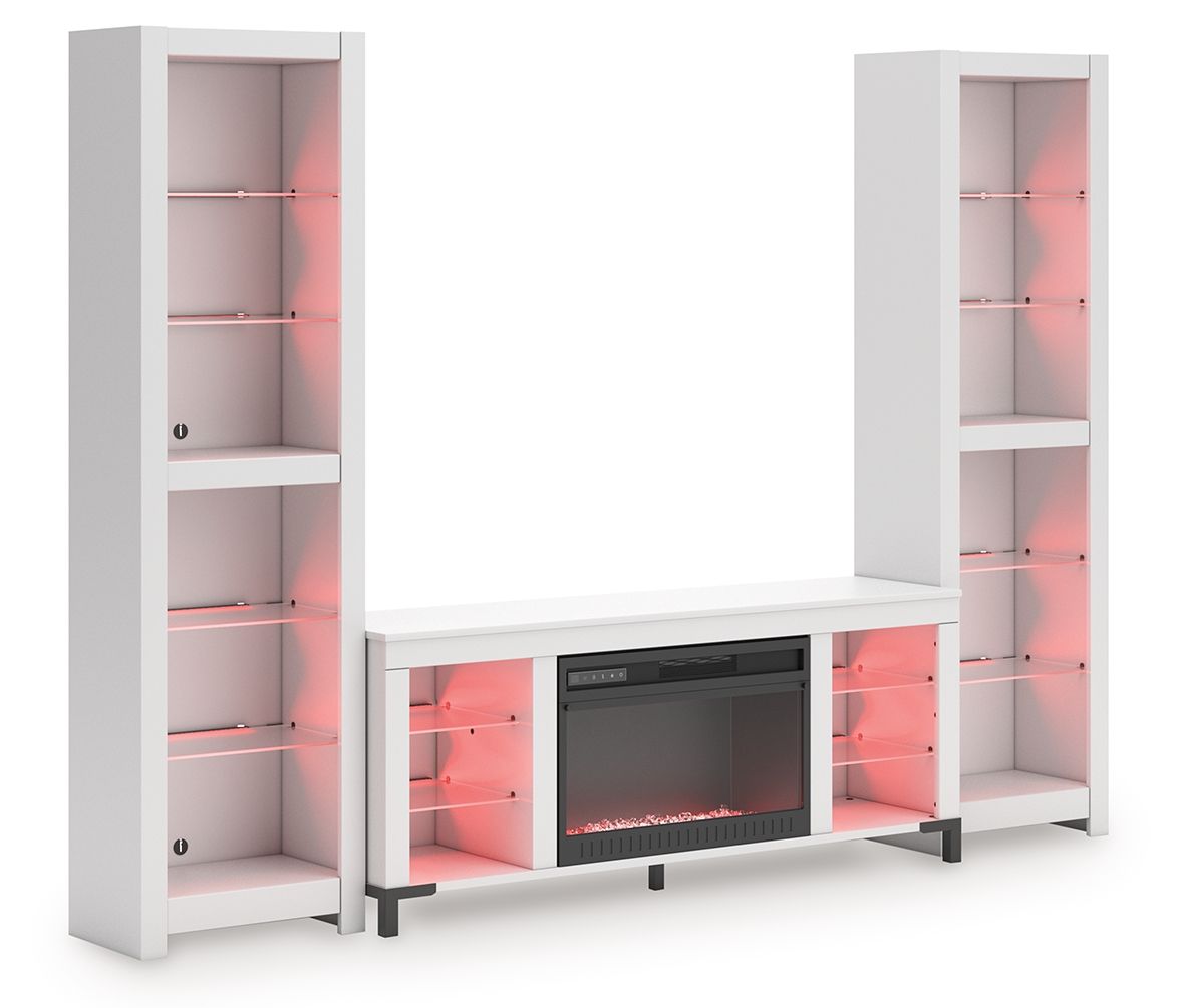 Brollevi - White - 3-Piece Entertainment Center