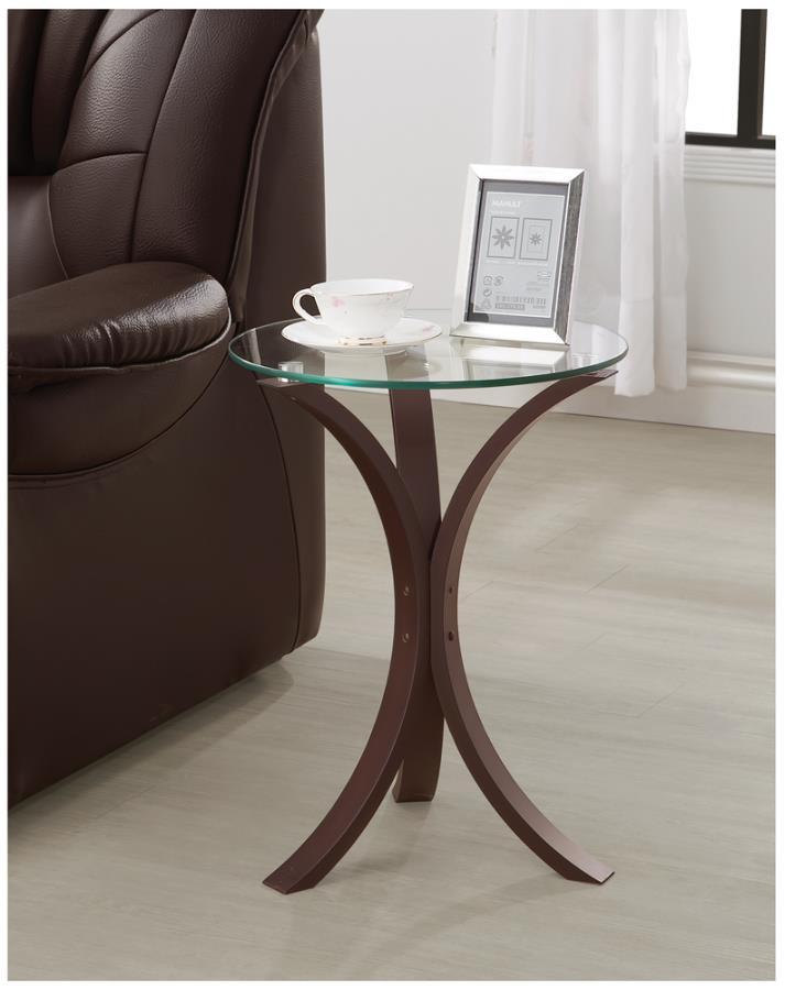 Edgar - Round Accent Table - Cappuccino
