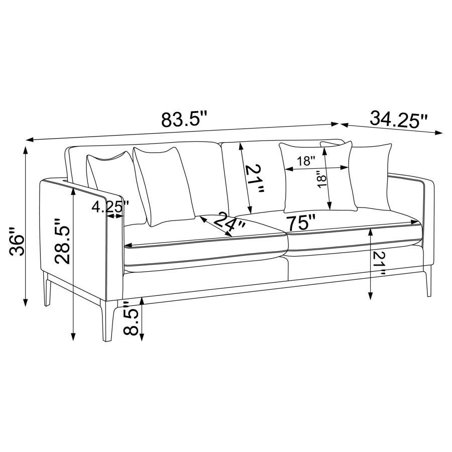 Apperson - Upholstered Track Arm Sofa Set