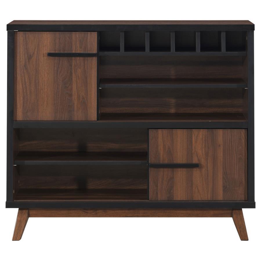 Ezekiel - 2 Door Home Bar Wine Storage Cabinet - Walnut