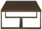 Balintmore - Brown / Gold Finish - Rectangular Cocktail Table