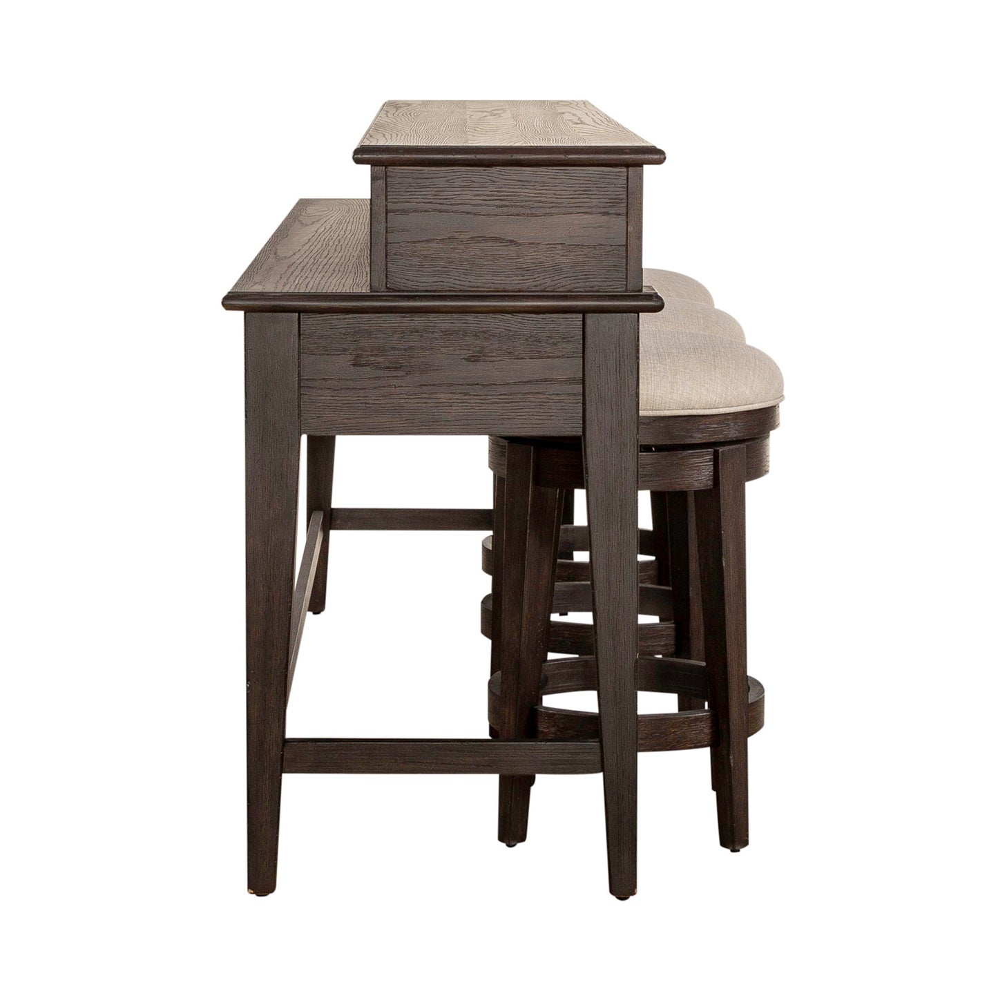 Mill Creek - 4 Piece Console Set (Bar Console & 3 Stools) - Dark Brown