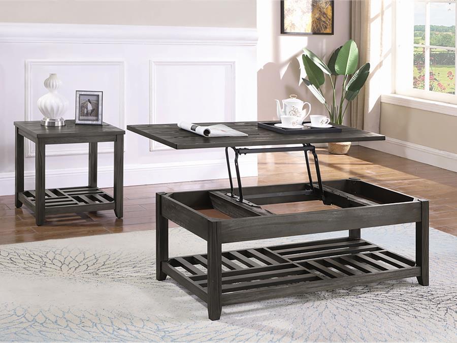 Cliffview - Lift Top Coffee Table With Storage - Cavities Gray