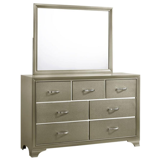 Beaumont - 7-drawer Dresser With Mirror - Champagne