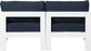 Nizuc - Outdoor Patio Modular Sofa 2 Seats - Navy - Fabric