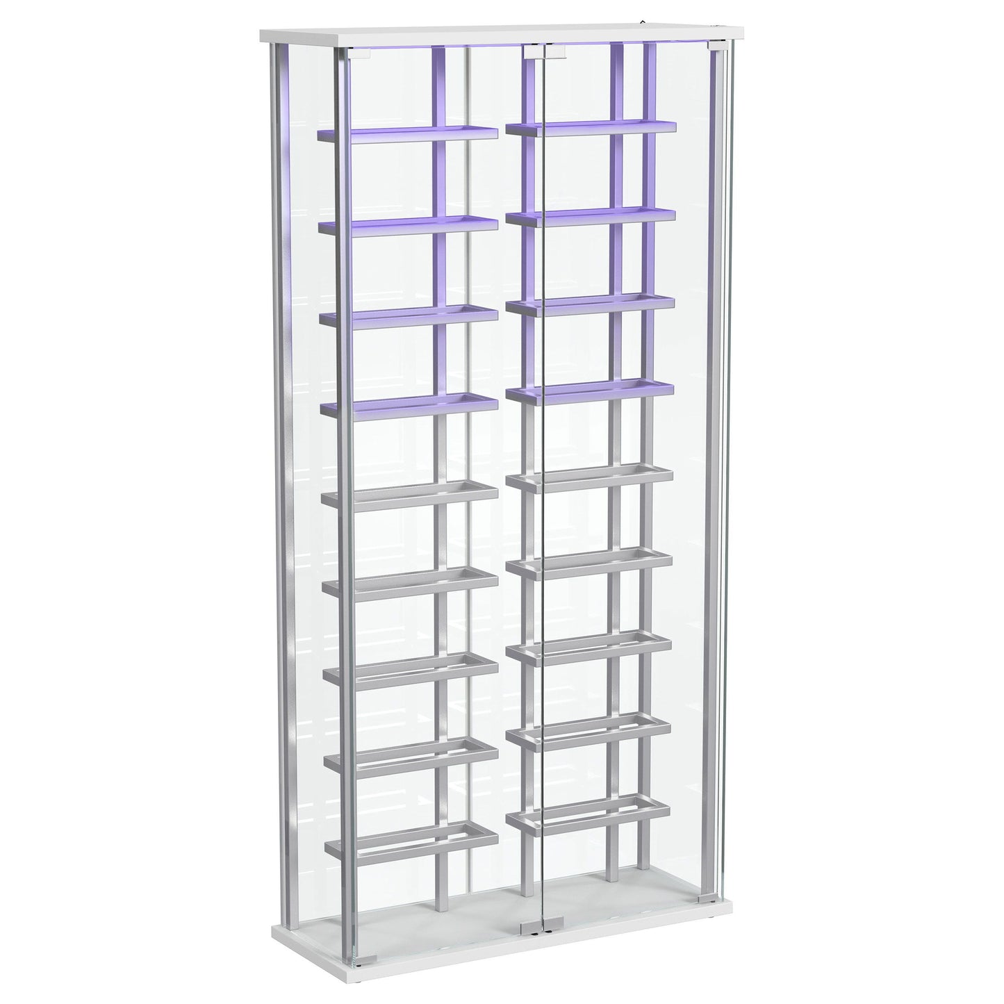 Montara - Tempered Glass Wine Storage LED Curio Cabinet - Chrome