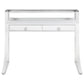 Gemma - 2-Drawer Writing Desk - Glossy White And Chrome