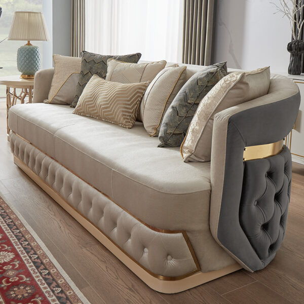 HD-9008 - Sofa - Gray / Beige