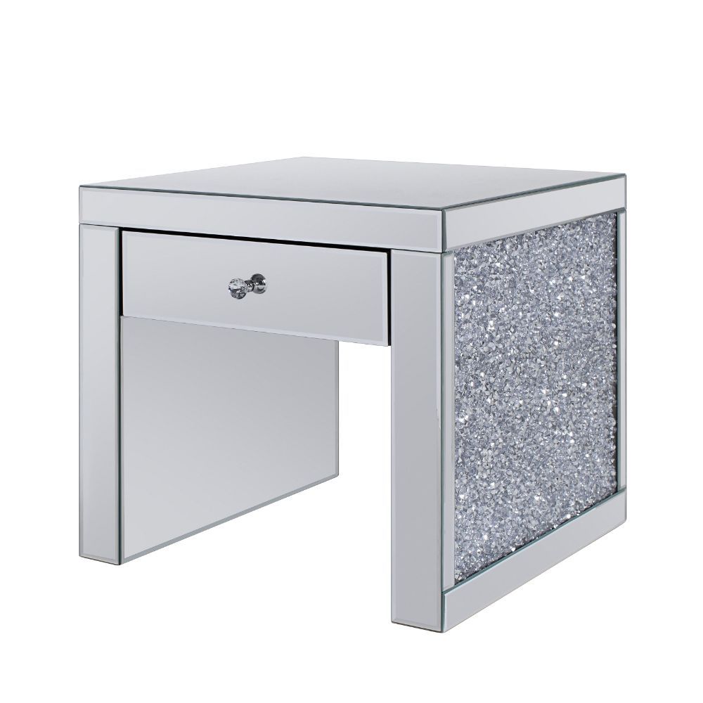 Noralie - End Table - Mirrored & Faux Diamonds - 23"