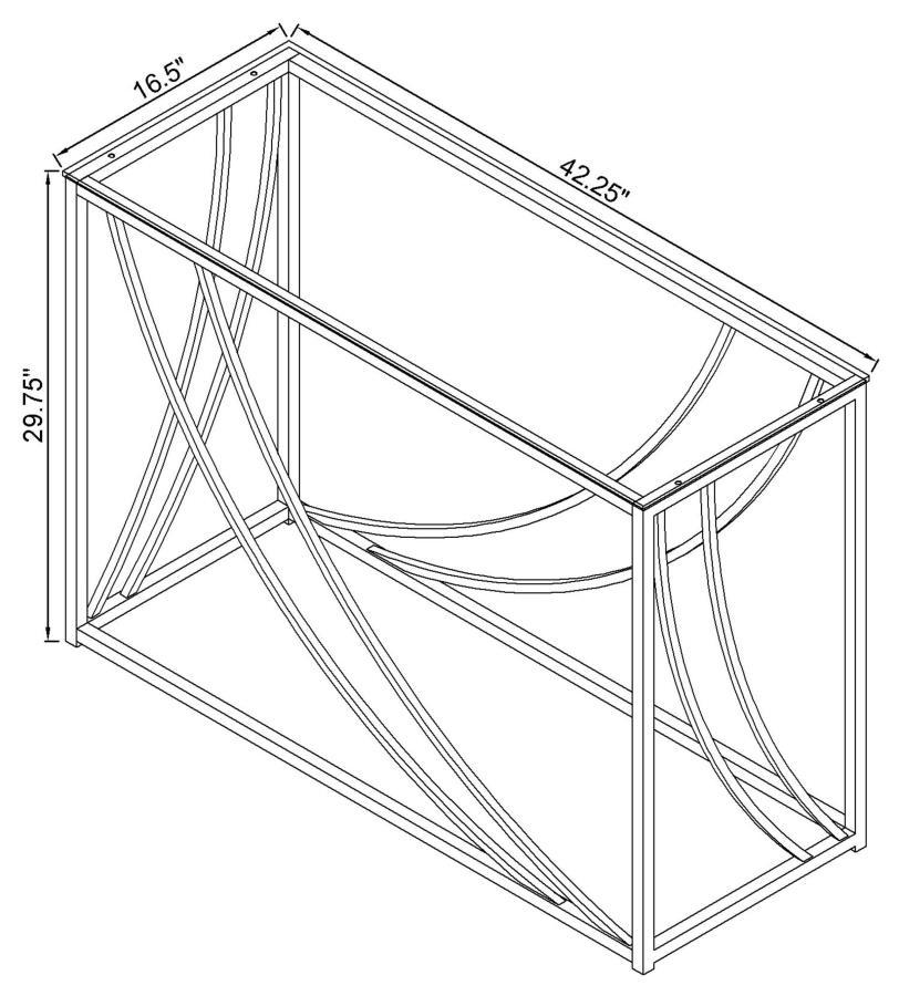 Lille - Glass Top Rectangular Sofa Table Accents - Chrome