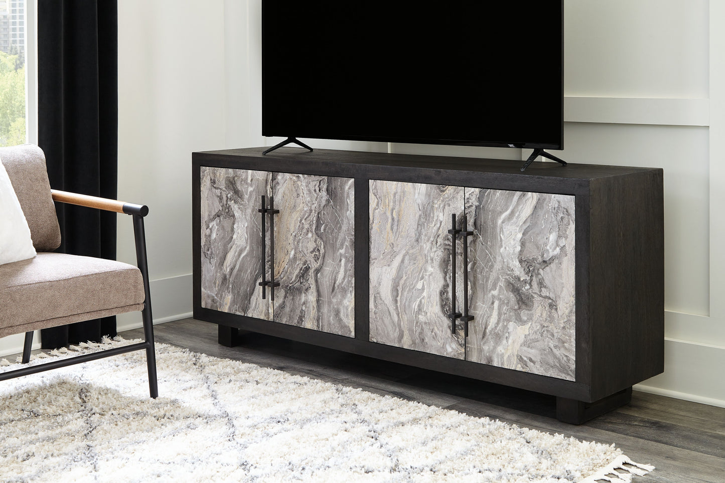 Lakenwood - Black / Gray / Ivory - Accent Cabinet