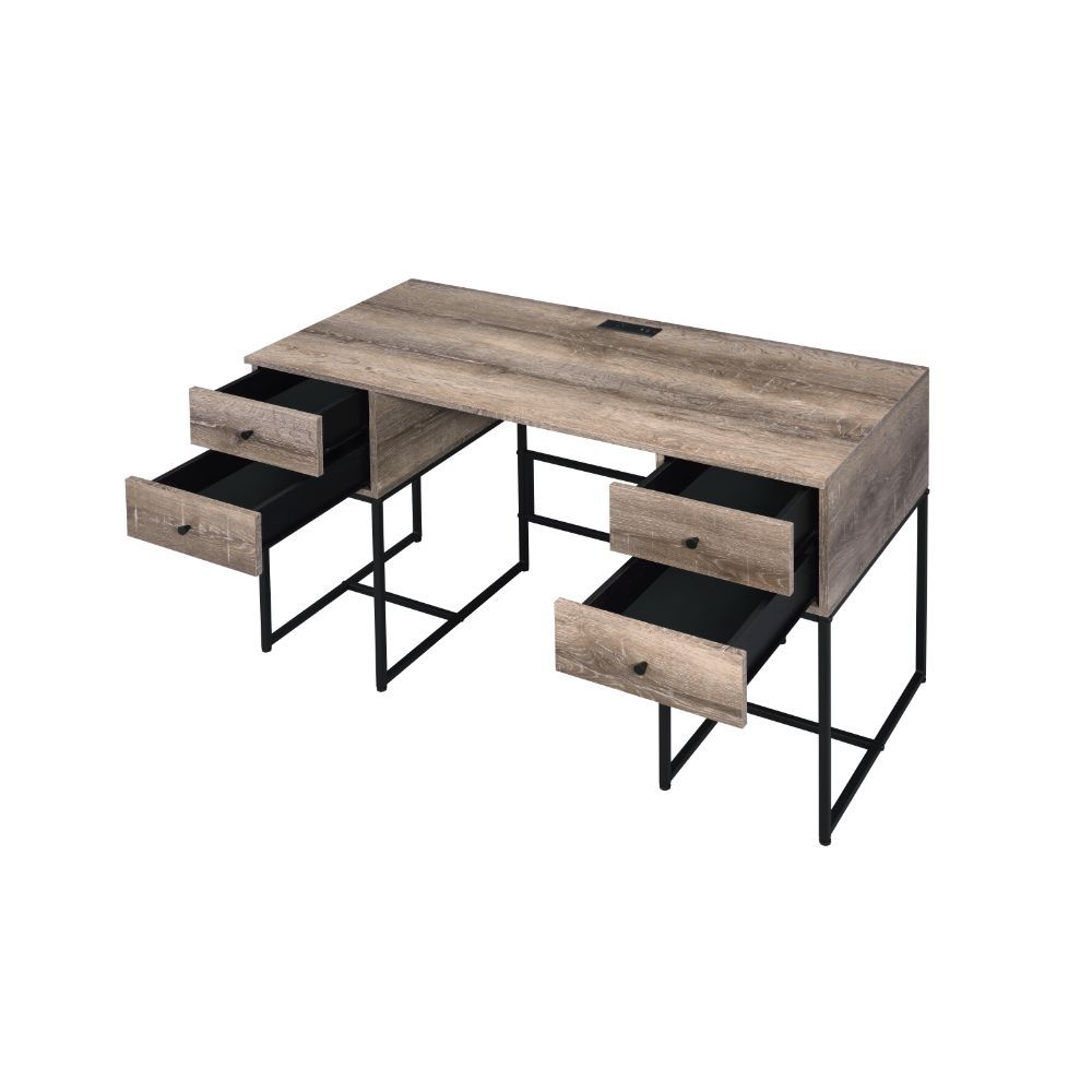 Desirre - Desk - Rustic Oak & Black