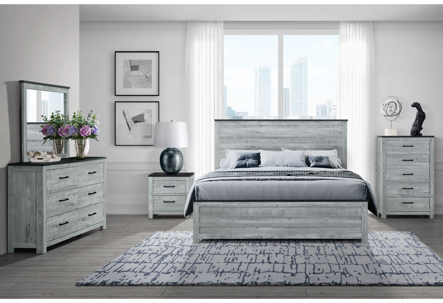 Ozark - 5 Piece Queen Bedroom Set - Gray Wash