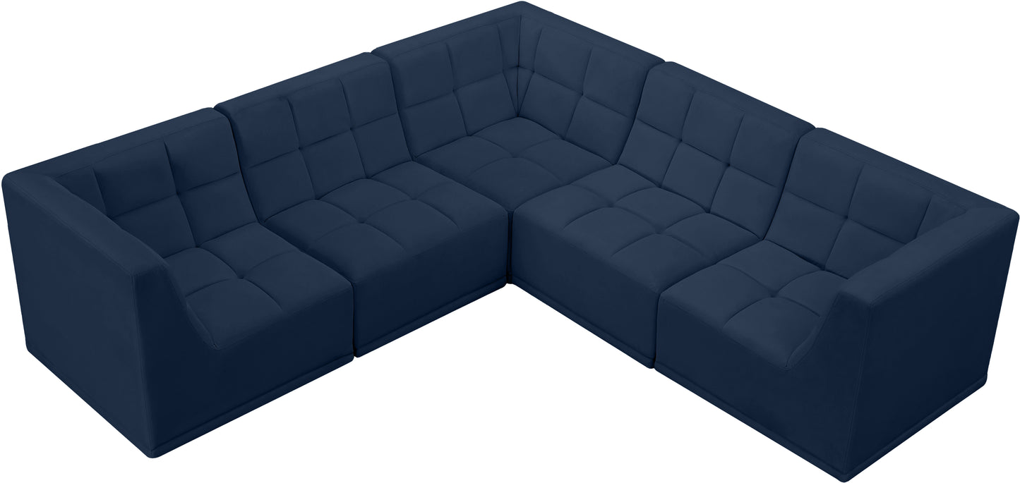 Relax - Modular Sectional 5 Piece - Navy - Modern & Contemporary