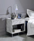 Azrael - Accent Table - White Printed Faux Marble & Chrome Finish