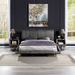 Metis - Eastern King Bed - Gray Top Grain Leather