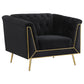 Holly - Tuxedo Arm Tufted Back Chair - Black