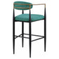 Tina - Metal Pub Height Bar Stool With Upholstered Back And Seat (Set of 2)