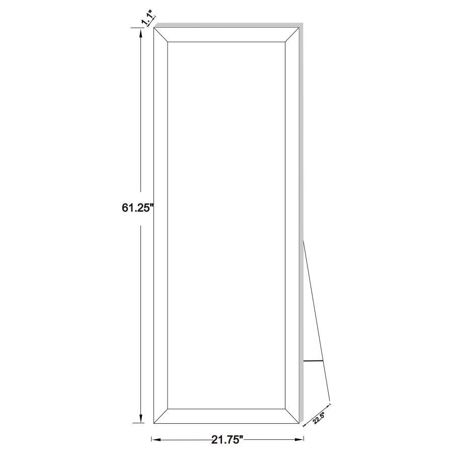 Soline - Rectangle Cheval Mirror - Silver