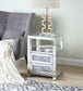 Noralie - Accent Table - Clear Glass, Mirrored & Faux Diamonds - 26"