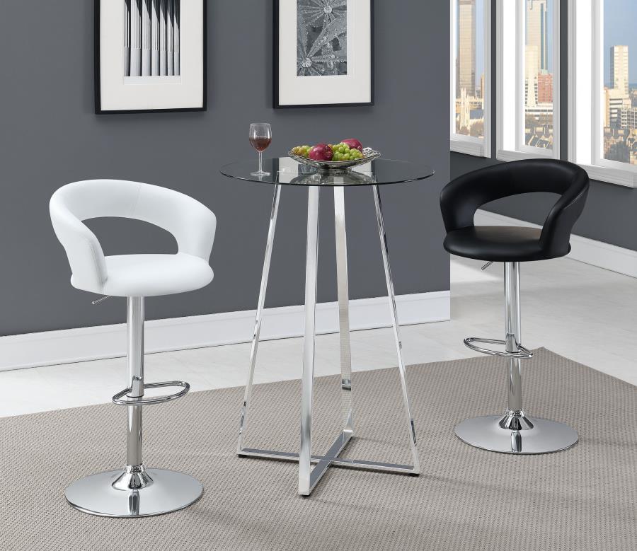 Zanella - Round Glass Top Bistro Bar Table - Chrome