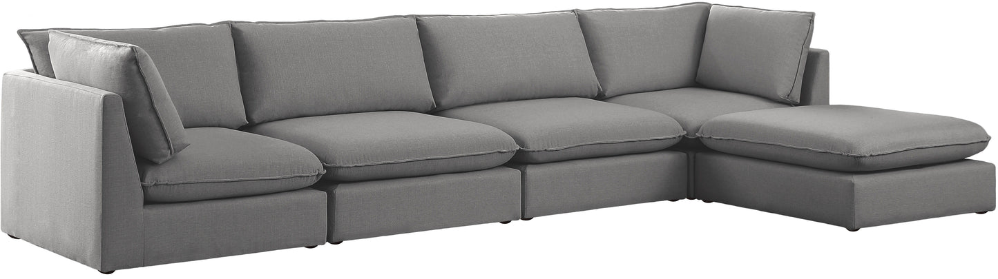 Mackenzie - Modular Sectional 5 Piece - Gray - Fabric