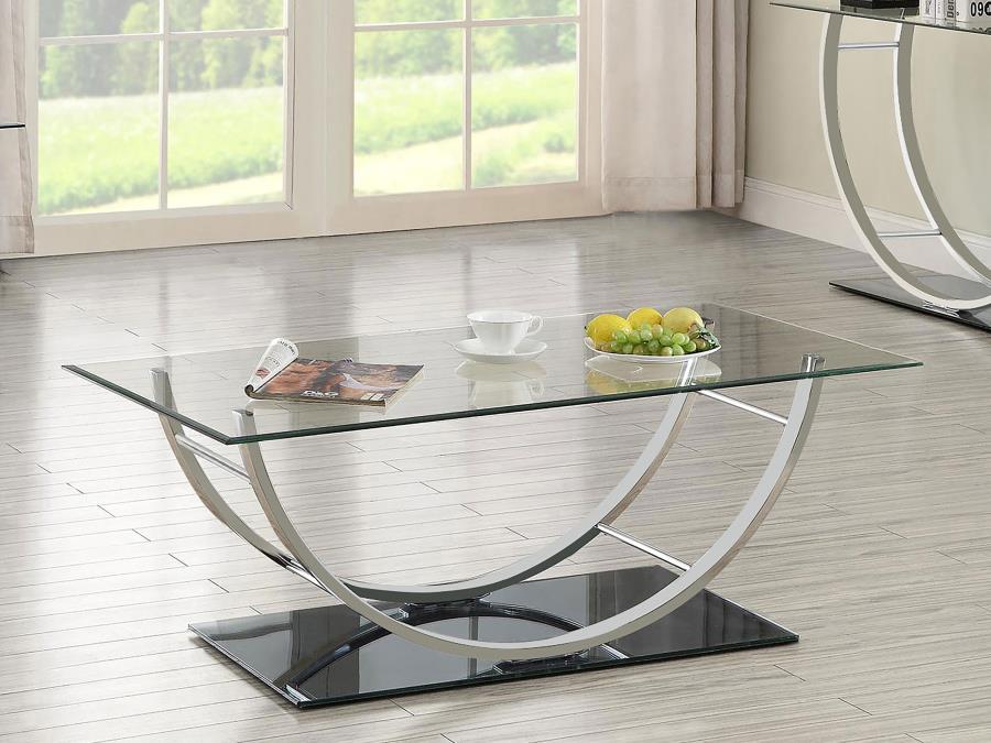 Danville - U-Shaped Coffee Table - Chrome