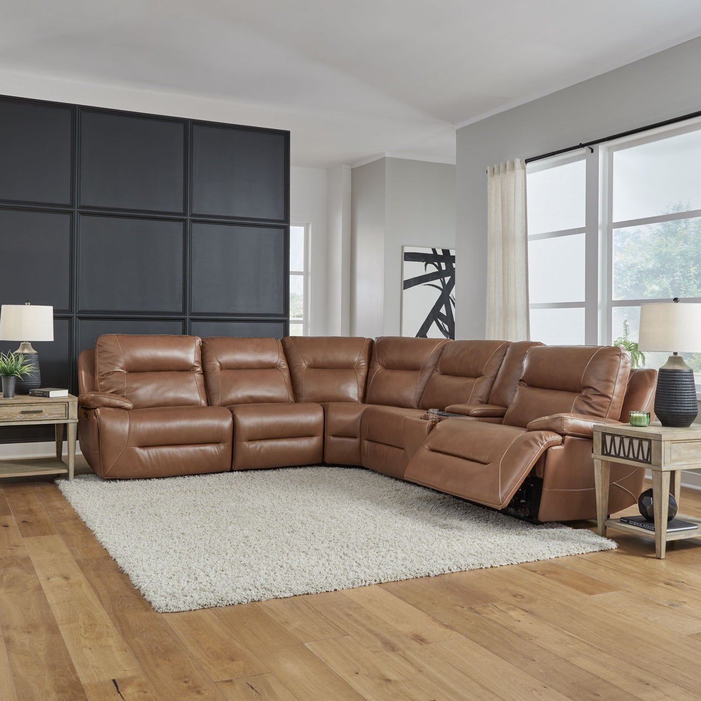 Cameron - 6 Piece Sectional - Dakota Saddle Leather