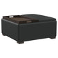 Paris - Upholstered Storage Ottoman With Tray - Black