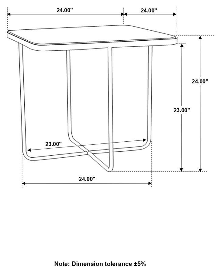 Elyna - Square Accent Table - Travertine And Black