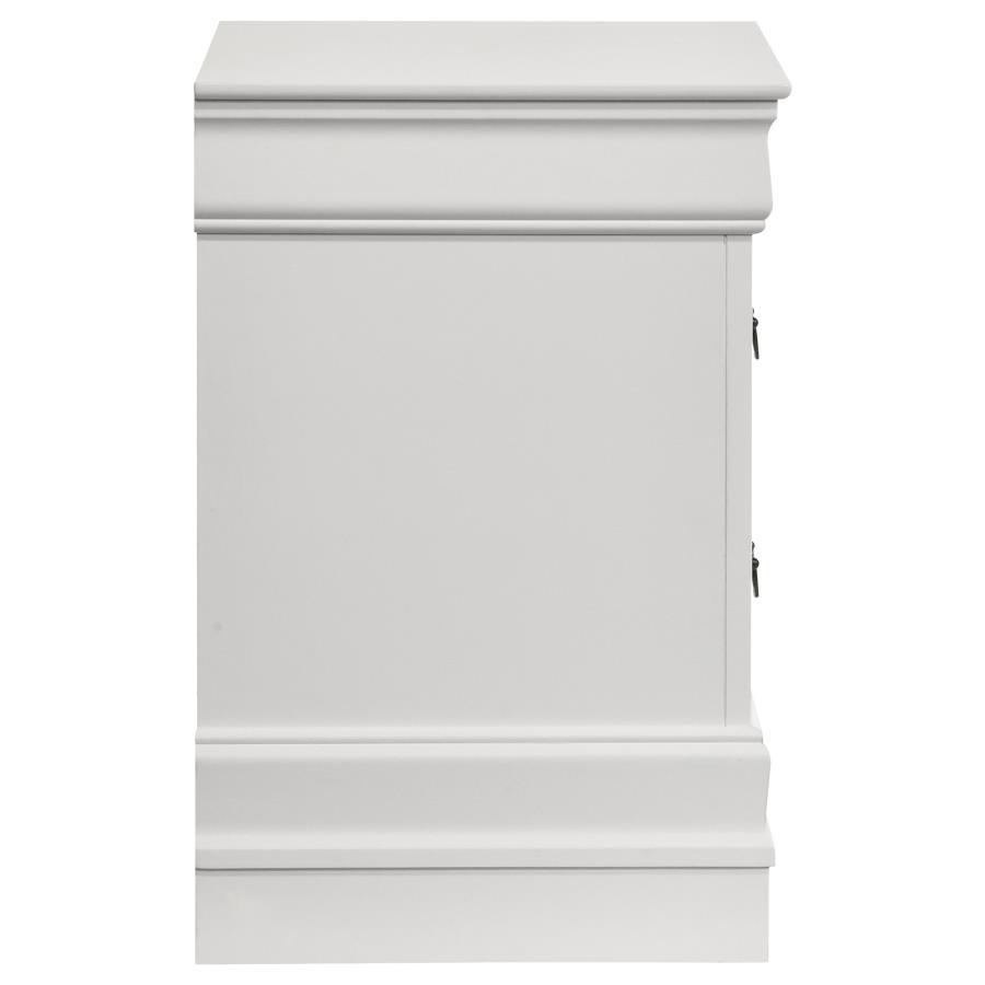 Louis Philippe - 2-Drawer Nightstand Bedside Table - White