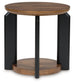 Kraeburn - Brown / Black - Round End Table